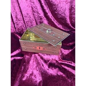 Vintage Home Decor - Decorative Tin - Faux Treasure Box - Made in West Germany